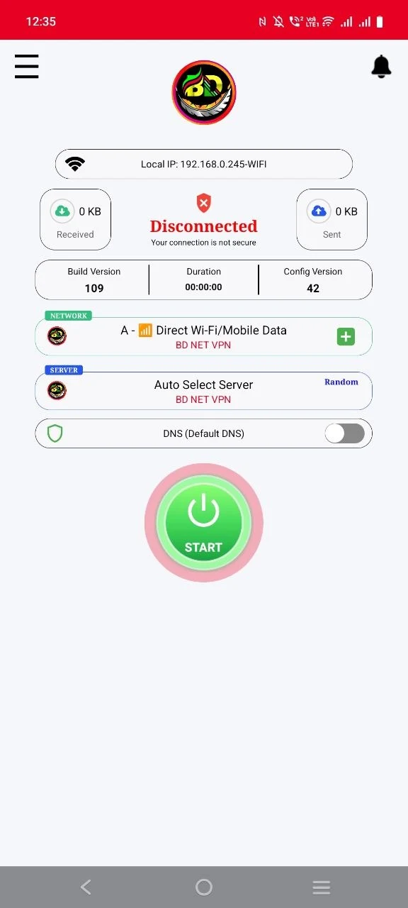 BD NET VPN screenshot